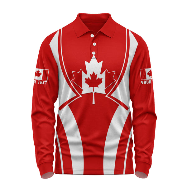 Canada Long Sleeve Polo Shirt The Red And White Legacy