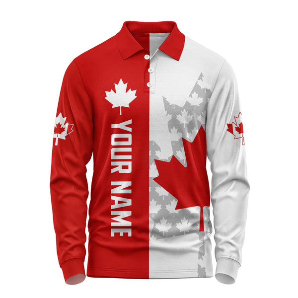 Canada Long Sleeve Polo Shirt Custom True North Signature