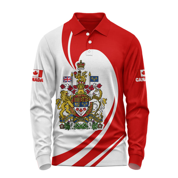Canada Long Sleeve Polo Shirt Canada Noble Spirit