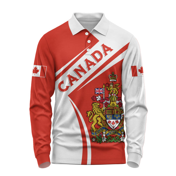 Canada Long Sleeve Polo Shirt Canada North Vibes Only