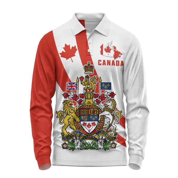 Canada Long Sleeve Polo Shirt Great North Symbol