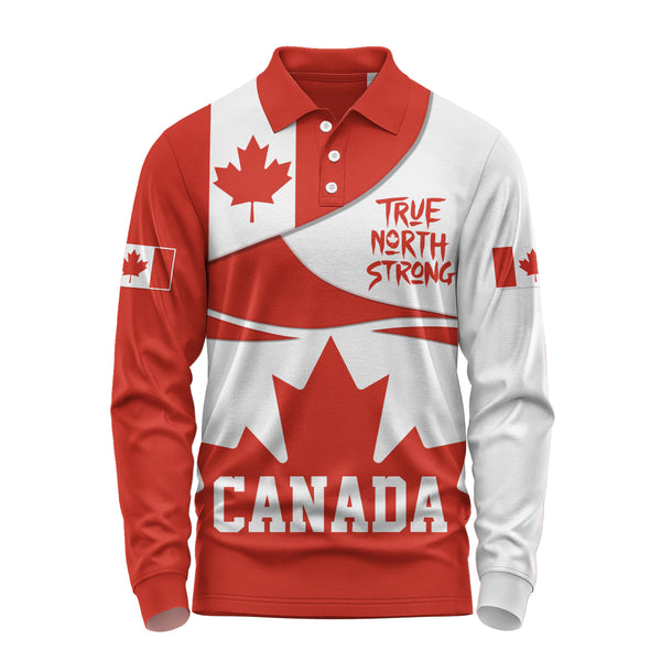 Canada Long Sleeve Polo Shirt Canada True North Strong Legend