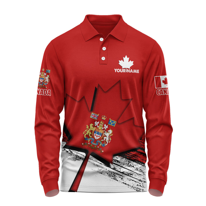 Canada Long Sleeve Polo Shirt Canada���s Heritage Warrior