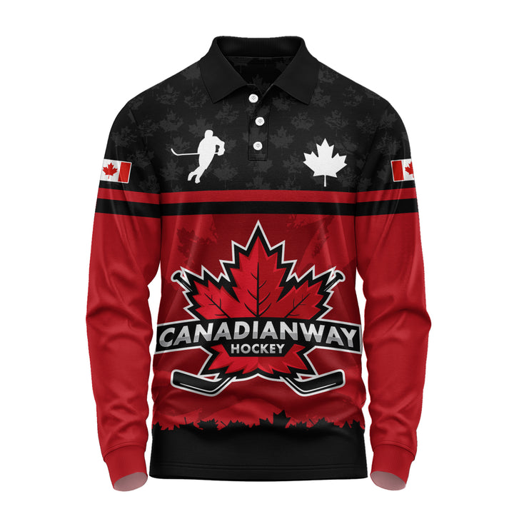 Canada Long Sleeve Polo Shirt True North Hockey Pride