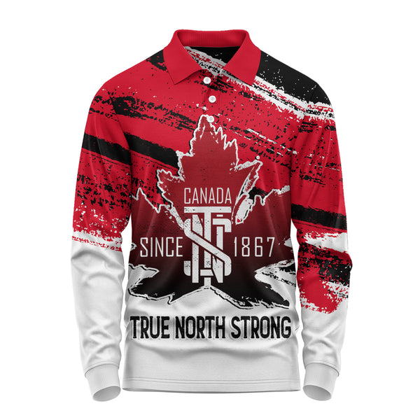 Canada Long Sleeve Polo Shirt Since 1867 Strong & Free