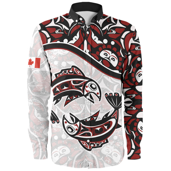 Canada Long Sleeve Shirt Haida Ocean Strength