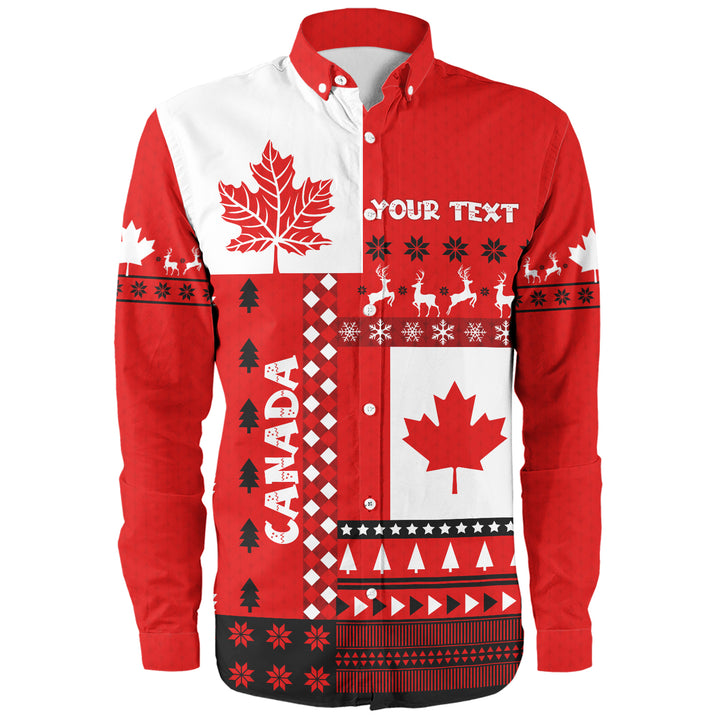 Canada Long Sleeve Shirt Nordic Maple Christmas Spirit