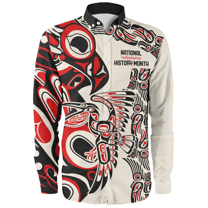 Canada Long Sleeve Shirt Haida Sacred Wings History Month Edition