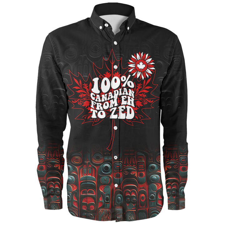 Canada Long Sleeve Shirt Canadian From Eh To The Zed Haida Pattern