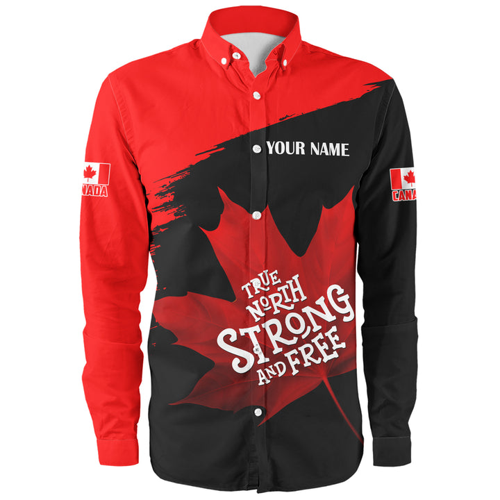 Canada Long Sleeve Shirt Custom Maple Power Blackout