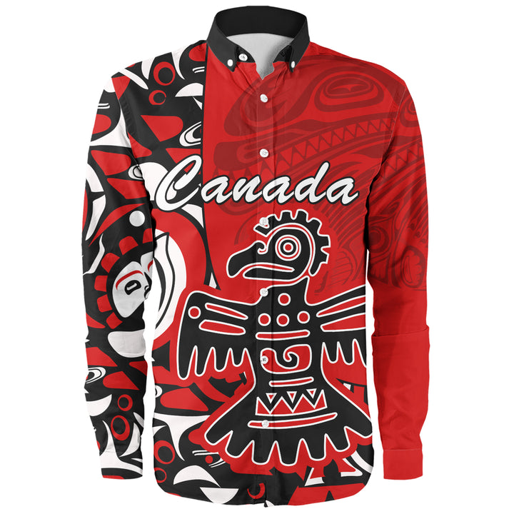 Canada Long Sleeve Shirt Canada Eagle’s Might Haida Heritage