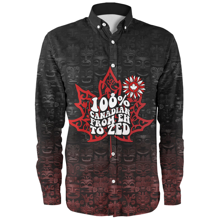 Canada Long Sleeve Shirt Totem Shadows Canada’s Spirit