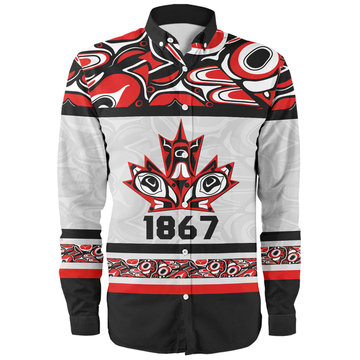 Canada Long Sleeve Shirt Haida Indigenous Maple Legacy 1867