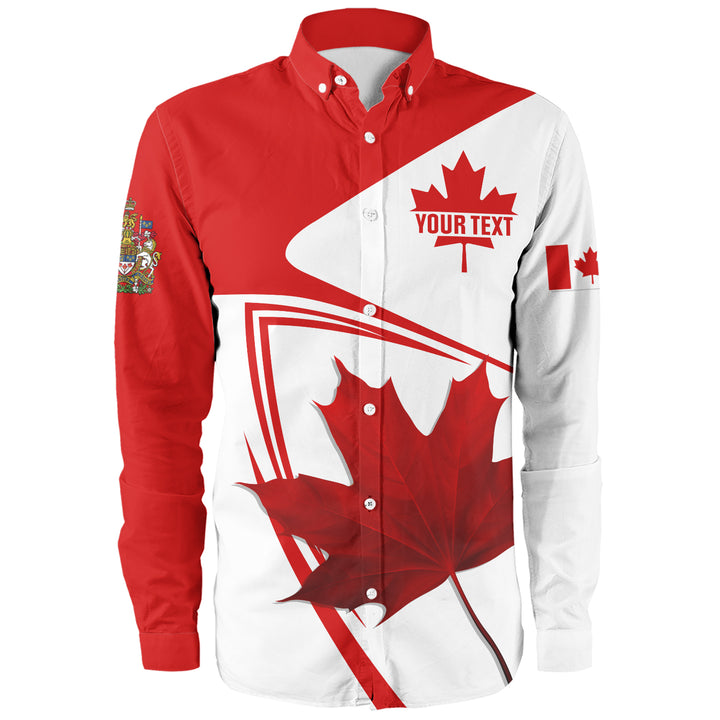 Canada Long Sleeve Shirt Custom Canada Maple Leaf Red And White