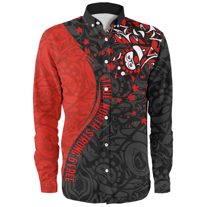Canada Long Sleeve Shirt Haida Flame Canada Proud