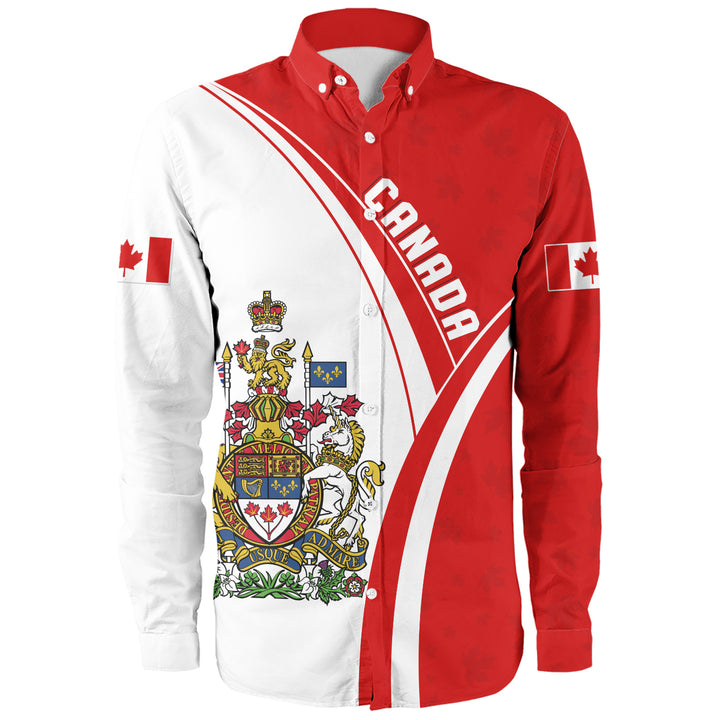Canada Long Sleeve Shirt Canada Red Maple Leafs Pattern Spirit