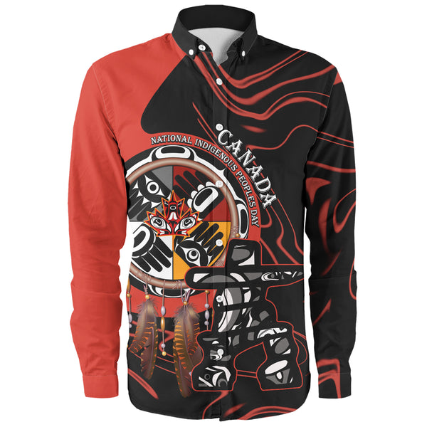 Canada Long Sleeve Shirt Indigenous Peoples Day With Dreamcatche
