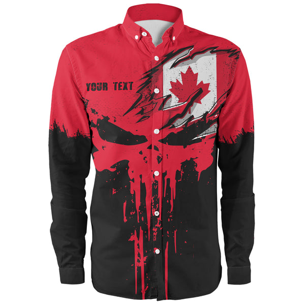 Canada Long Sleeve Shirt Maple Skull Fearless North