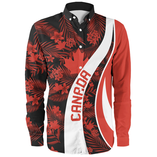 Canada Long Sleeve Shirt Canada Vintage Tropical Summer Style