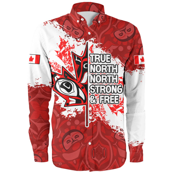 Canada Long Sleeve Shirt Haida Indigenous Maple Pride