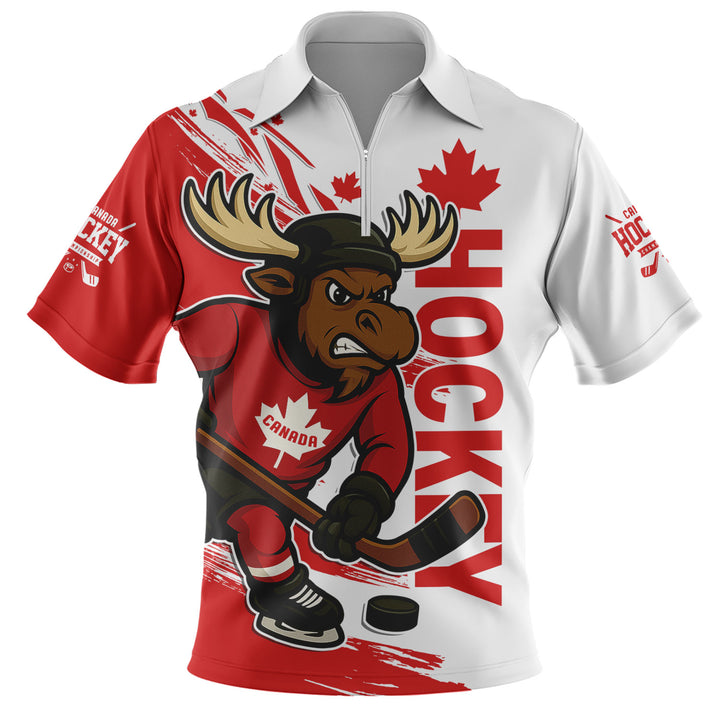 Canada Zip Polo Shirt Canada Hat Trick Classic