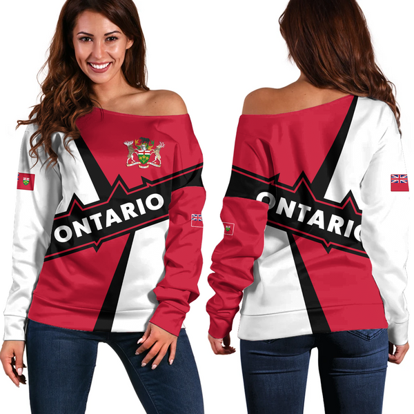 Ontario Off Shoulder Sweatshirt Loyal True North Provincial Style