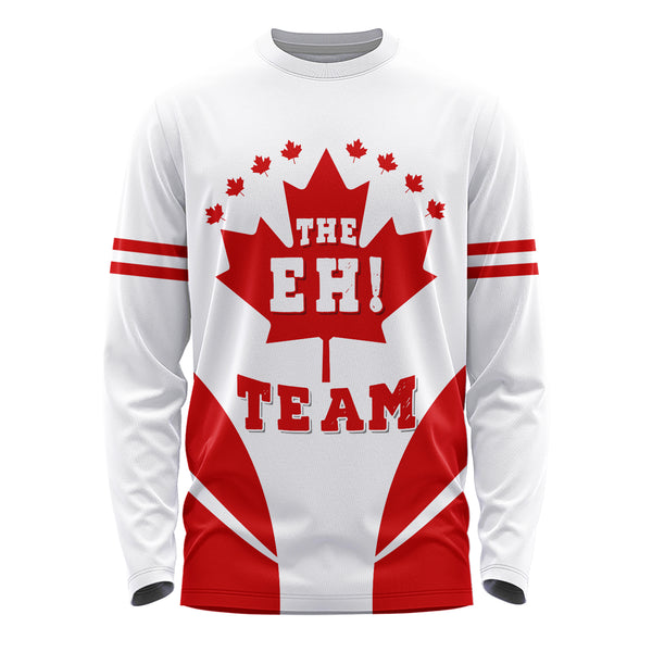 Canada Long Sleeve T-Shirt Custom Canada The Eh Team Maple Leaf