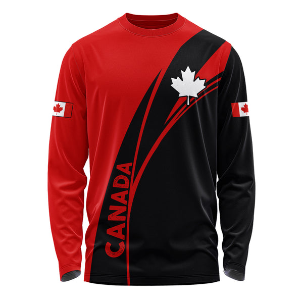 Canada Long Sleeve T-Shirt Maple Wave Canada