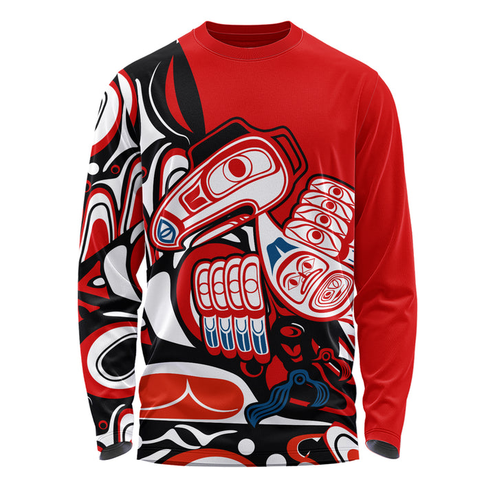 Canada Long Sleeve T-Shirt Haida Red Totem Legacy