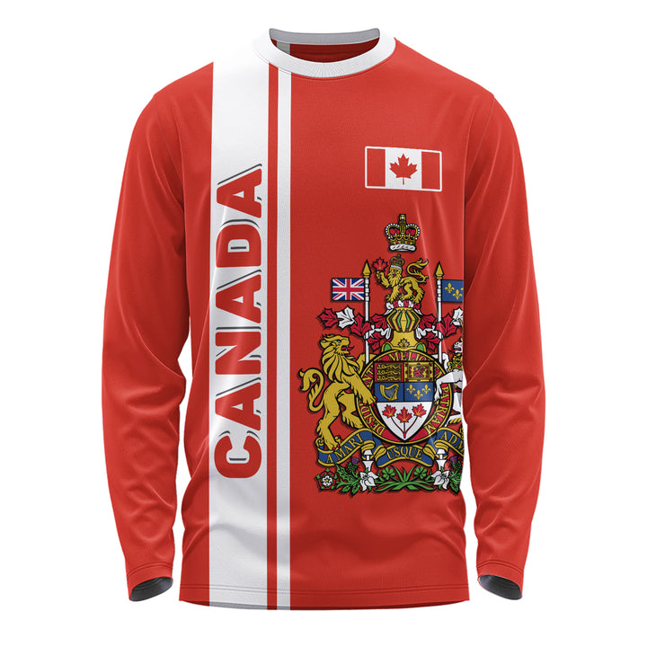 Canada Long Sleeve T-Shirt Canada Coat Of Arms Simple Style