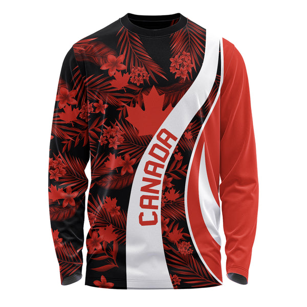 Canada Long Sleeve T-Shirt Canada Vintage Tropical Summer Style
