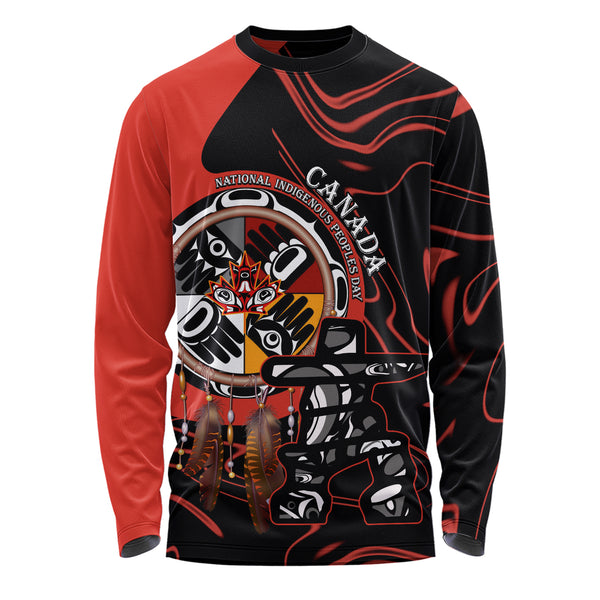 Canada Long Sleeve T-Shirt Indigenous Peoples Day With Dreamcatche