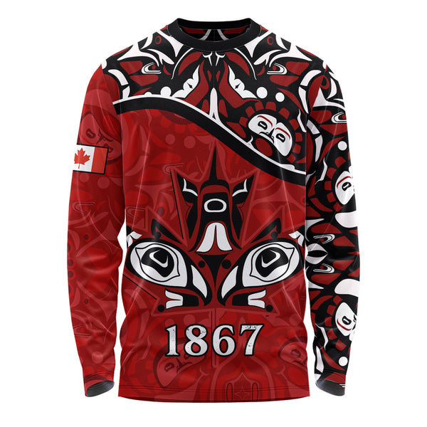 Canada Long Sleeve T-Shirt Haida Indigenous Power 1867