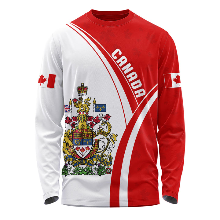 Canada Long Sleeve T-Shirt Canada Red Maple Leafs Pattern Spirit