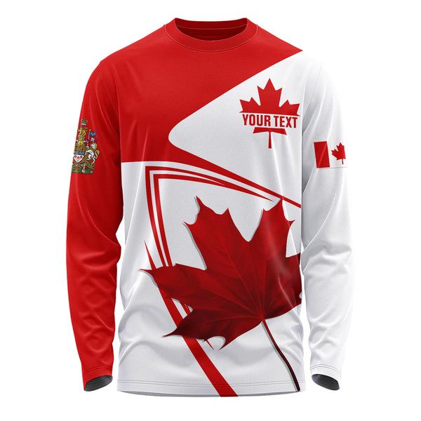 Canada Long Sleeve T-Shirt Custom Canada Maple Leaf Red And White