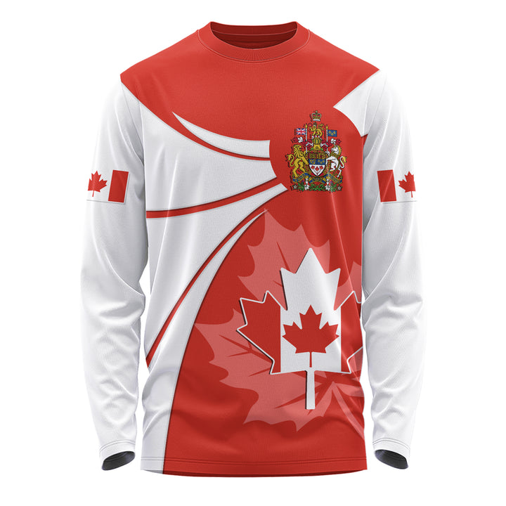 Canada Long Sleeve T-Shirt Canada Maple Wave Design