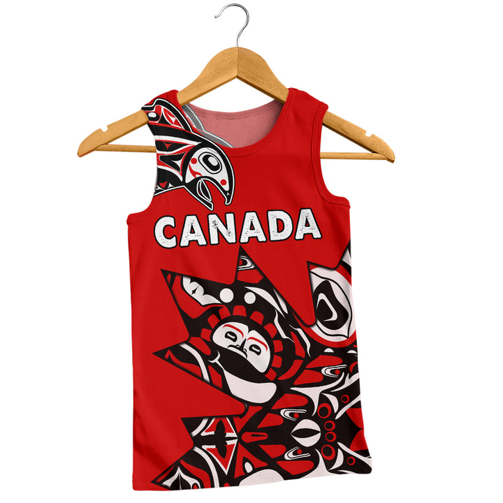 Canada Tank Top Canada Maple Leafs Haida Spirit Pattern