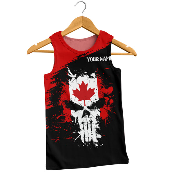 Canada Tank Top Red Skull Patriot Canada Edition