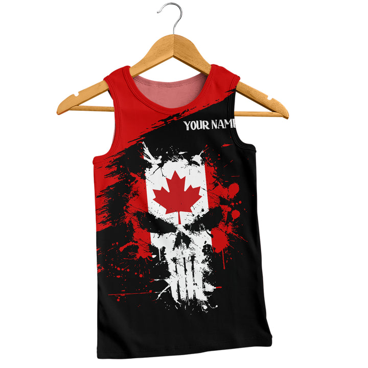 Canada Tank Top Red Skull Patriot Canada Edition