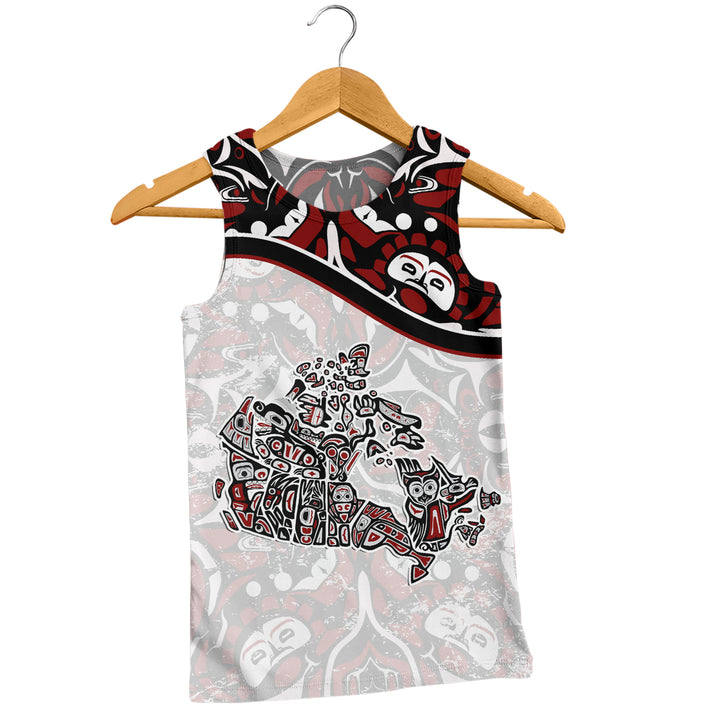 Canada Tank Top The True North Totem Map Haida Edition