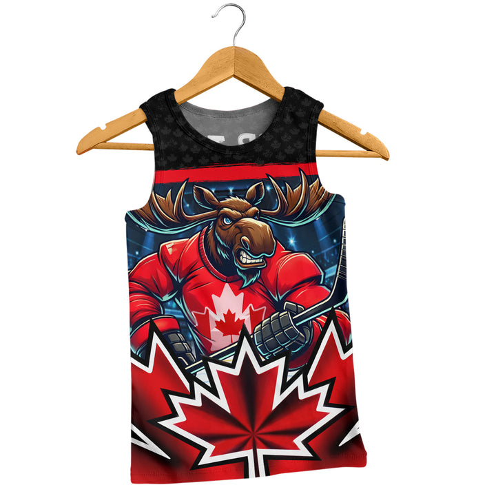 Canada Tank Top Maple Moose Hockey Warrior
