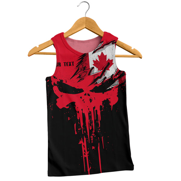 Canada Tank Top Maple Skull Fearless North