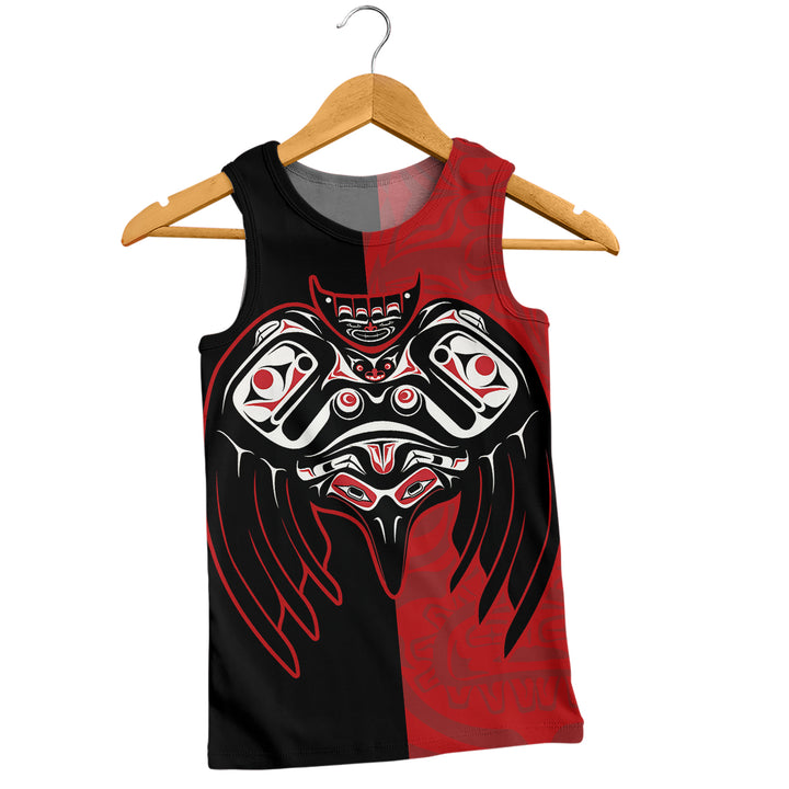 Canada Tank Top Red And Black Haida Raven Guardian