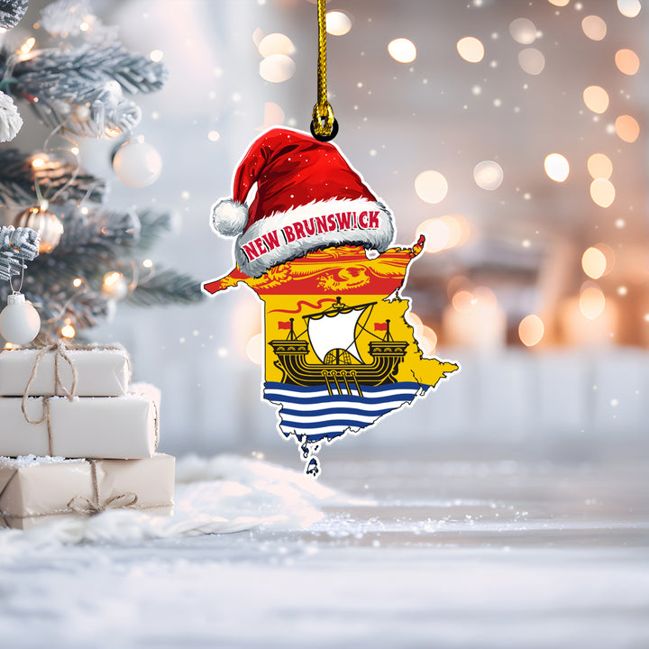 New Brunswick Wood Acrylic Ornament Canadian Province Flag Christmas Collection