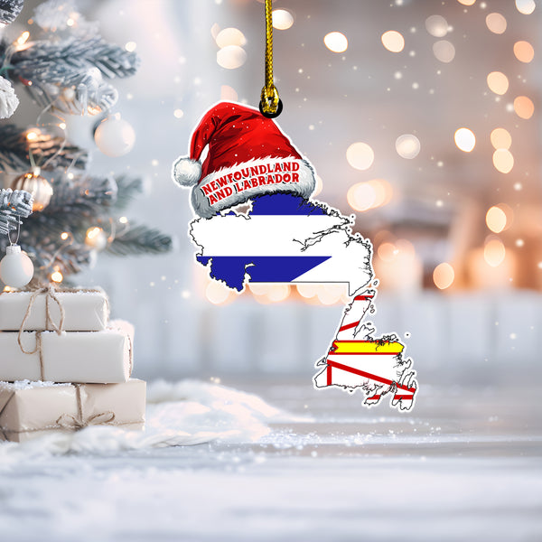 Newfoundland & Labrador Wood Acrylic Ornament Canadian Province Flag Christmas Collection