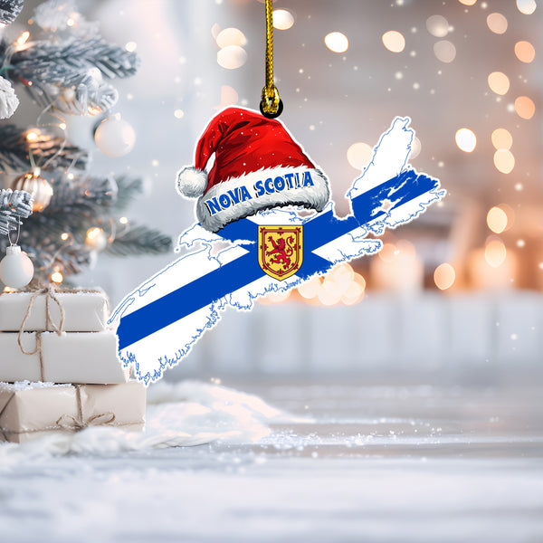 Nova Scotia Wood Acrylic Ornament Canadian Province Flag Christmas Collection
