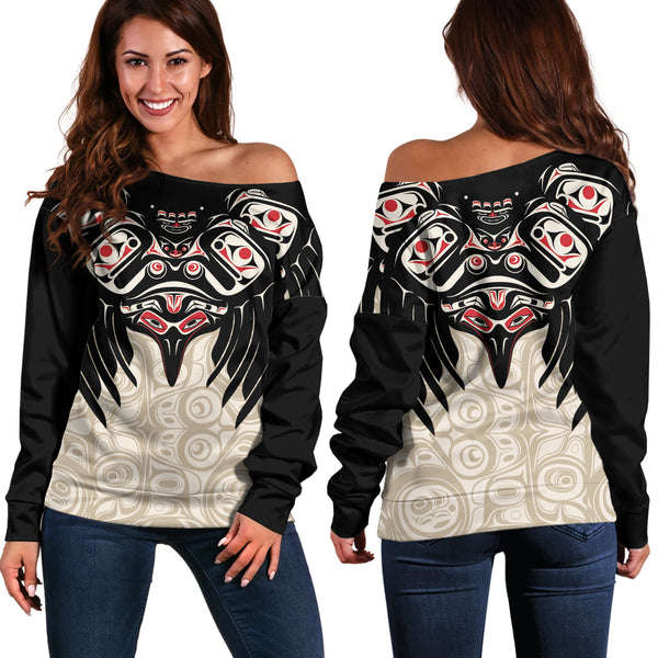 Canada Off Shoulder Sweatshirt Mystic Eagle Calling
