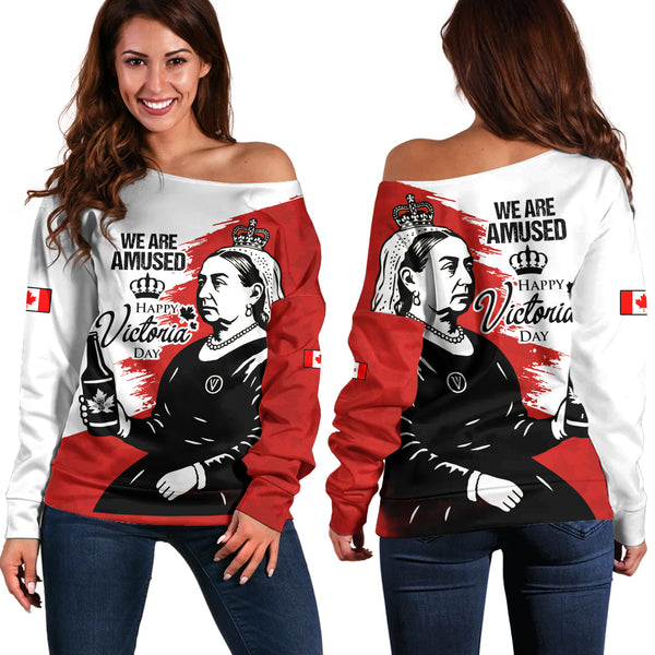 Canada Off Shoulder Sweatshirt Drink Up, It’s Victoria Day!