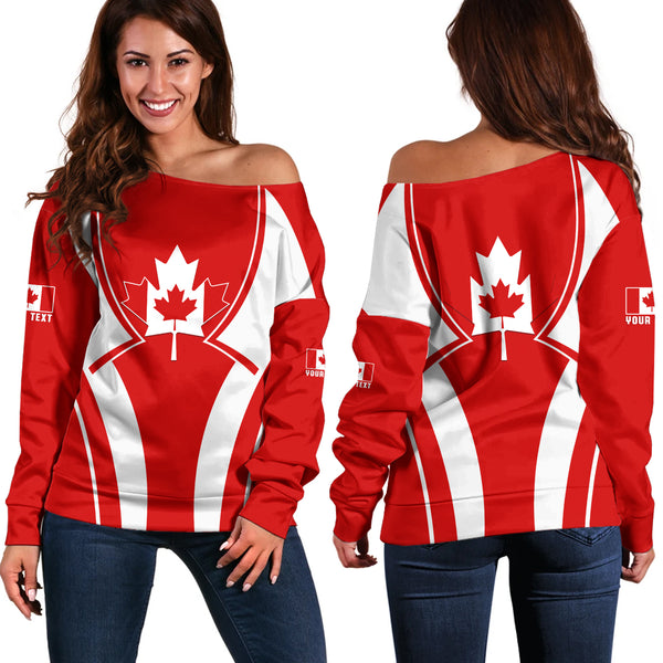 Canada Off Shoulder Sweatshirt The Red And White Legacy