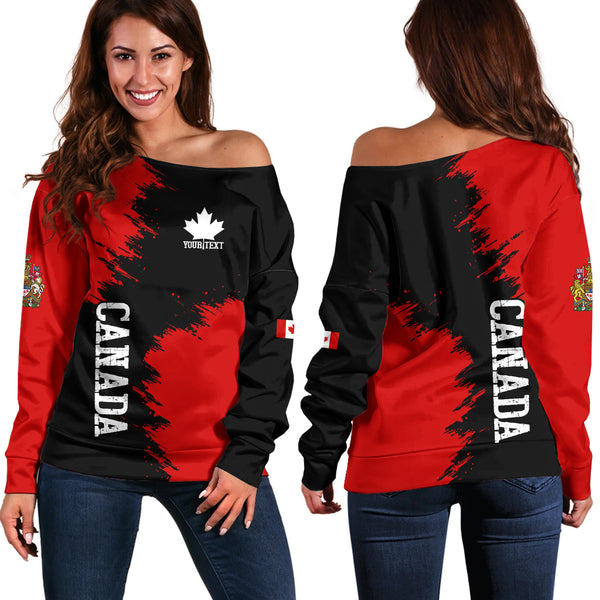 Canada Off Shoulder Sweatshirt Canada Maple Clash